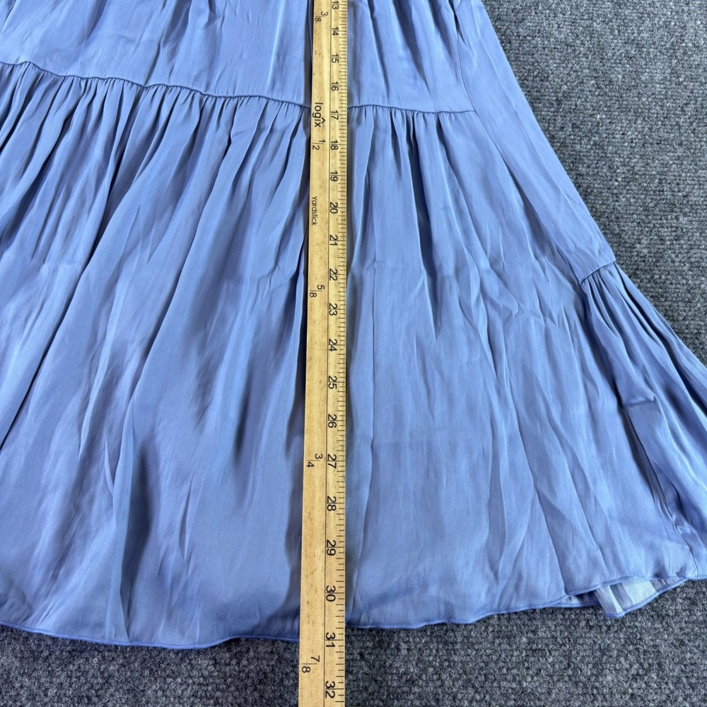 Free People Mini Dress Womens Small Blue Smocked Tiered Boho Flutter Sleeve - Picture 5 of 9